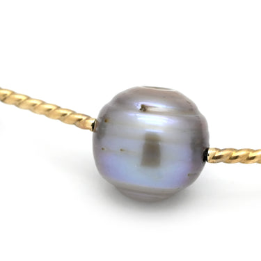 ノンブランド NON BRAND ステーションネックレス ホワイトゴールド K18WG パール ネックレス 淡水パール 真珠 750 ホワイトゴールド シルバーグレー パール