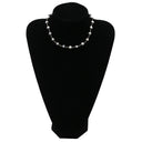 ノンブランド NON BRAND ステーションネックレス ホワイトゴールド K18WG パール ネックレス 淡水パール 真珠 750 ホワイトゴールド シルバーグレー パール