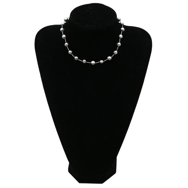 ノンブランド NON BRAND ステーションネックレス ホワイトゴールド K18WG パール ネックレス 淡水パール 真珠 750 ホワイトゴールド シルバーグレー パール