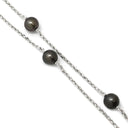 ノンブランド NON BRAND ステーションネックレス パールブラック K18WG パール ネックレス 黒 黒蝶パール 真珠 750 ホワイトゴールド ブラック パール