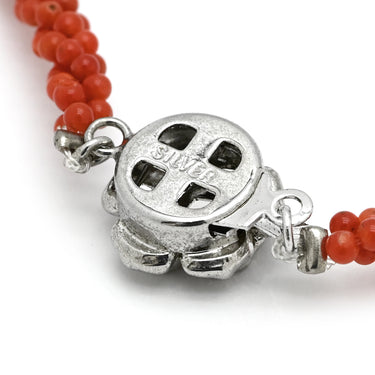 ノンブランド NON BRAND 珊瑚 サンゴ レッド シルバー 珊瑚 ネックレス ビーズネックレス