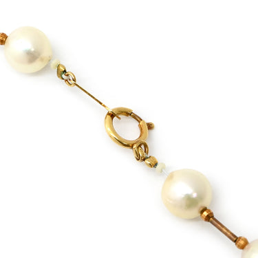 ノンブランド NON BRAND パール ネックレス イエローゴールド K18YG パール ネックレス Au750 18K 18金 あこやパール ステーション