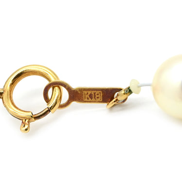 ノンブランド NON BRAND パール ネックレス イエローゴールド K18YG パール ネックレス Au750 18K 18金 あこやパール ステーション