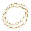 ノンブランド NON BRAND パール ネックレス イエローゴールド K18YG パール ネックレス Au750 18K 18金 あこやパール ステーション