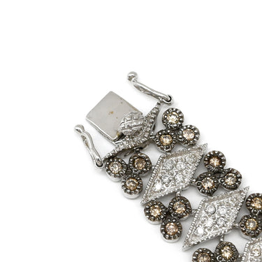 ノンブランド NON BRAND デザイン ダイヤブレス ホワイトゴールド K18WG ダイヤモンド ブレスレット ダイヤブレス ブラウンダイヤ