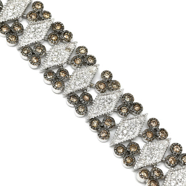 ノンブランド NON BRAND デザイン ダイヤブレス ホワイトゴールド K18WG ダイヤモンド ブレスレット ダイヤブレス ブラウンダイヤ