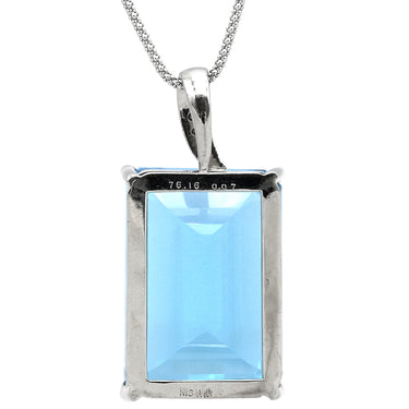 ノンブランド NON BRAND ブルートパーズ ダイヤ ホワイトゴールド K18WG ブルートパーズ ダイヤモンド ネックレス 青 ブルー ネックレス ダイヤモンド 四角