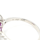 ノンブランド NON BRAND サファイア ダイヤリング プラチナシルバー Pt900 サファイア ダイヤモンド リング 指輪 紫 ピンク 非加熱 14号