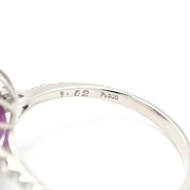 ノンブランド NON BRAND サファイア ダイヤリング プラチナシルバー Pt900 サファイア ダイヤモンド リング 指輪 紫 ピンク 非加熱 14号