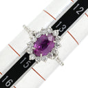 ノンブランド NON BRAND サファイア ダイヤリング プラチナシルバー Pt900 サファイア ダイヤモンド リング 指輪 紫 ピンク 非加熱 14号