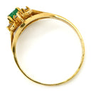 ノンブランド NON BRAND エメラルド ダイヤモンド リング イエローゴールド K18YG エメラルド ダイヤモンド リング 指輪 グリーン 緑 13号