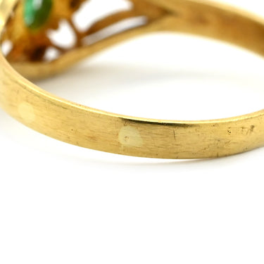 ノンブランド NON BRAND エメラルド ダイヤモンド リング イエローゴールド K18YG エメラルド ダイヤモンド リング 指輪 グリーン 緑 13号