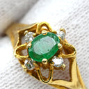 ノンブランド NON BRAND エメラルド ダイヤモンド リング イエローゴールド K18YG エメラルド ダイヤモンド リング 指輪 グリーン 緑 13号