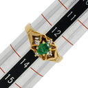 ノンブランド NON BRAND エメラルド ダイヤモンド リング イエローゴールド K18YG エメラルド ダイヤモンド リング 指輪 グリーン 緑 13号