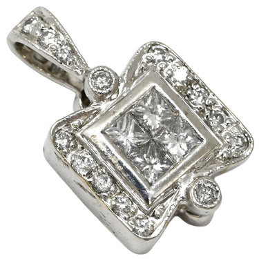 ノンブランド NON BRAND ルビー ダイヤ プラチナシルバー Pt900 ルビー ダイヤモンド ペンダントトップ 赤 レッド スクエアカット