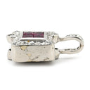 ノンブランド NON BRAND ルビー ダイヤ プラチナシルバー Pt900 ルビー ダイヤモンド ペンダントトップ 赤 レッド スクエアカット