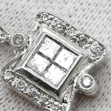 ノンブランド NON BRAND ルビー ダイヤ プラチナシルバー Pt900 ルビー ダイヤモンド ペンダントトップ 赤 レッド スクエアカット