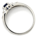 ノンブランド NON BRAND ブルーサファイア ダイヤリング プラチナシルバー Pt900 サファイア ダイヤモンド リング 指輪 青 13.5号