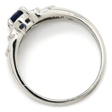 ノンブランド NON BRAND ブルーサファイア ダイヤリング プラチナシルバー Pt900 サファイア ダイヤモンド リング 指輪 青 13.5号