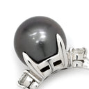 ノンブランド NON BRAND 黒蝶パール ダイヤリング プラチナシルバー Pt900 パール ダイヤモンド リング 指輪 1粒 1P 11号