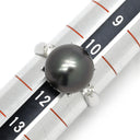 ノンブランド NON BRAND 黒蝶パール ダイヤリング プラチナシルバー Pt900 パール ダイヤモンド リング 指輪 1粒 1P 11号