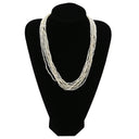 ノンブランド NON BRAND 淡水パール 8連 パールホワイトXシルバー シルバー パール ネックレス 白