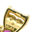 ノンブランド NON BRAND イエローゴールド K18YG ダイヤモンド ルビー パール ペンダントトップ Au750 18K 18金 ダイヤ ルビー ペンダントトップ リボンモチーフ 1Pパール