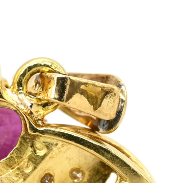 ノンブランド NON BRAND イエローゴールド K18YG ダイヤモンド ルビー パール ペンダントトップ Au750 18K 18金 ダイヤ ルビー ペンダントトップ リボンモチーフ 1Pパール