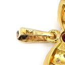 ノンブランド NON BRAND イエローゴールド K18YG ダイヤモンド ルビー パール ペンダントトップ Au750 18K 18金 ダイヤ ルビー ペンダントトップ リボンモチーフ 1Pパール