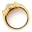 ノンブランド NON BRAND ルビー ダイヤリング イエローゴールド K18YG ルビー ダイヤモンド リング 指輪 レッド 赤 12号