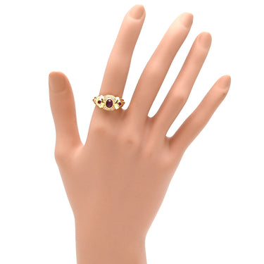 ノンブランド NON BRAND ルビー ダイヤリング イエローゴールド K18YG ルビー ダイヤモンド リング 指輪 レッド 赤 12号