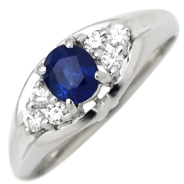 ノンブランド NON BRAND ブルーサファイア ダイヤリング プラチナシルバー Pt900 サファイア ダイヤモンド リング 指輪 青 8.5号