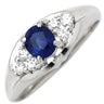 ノンブランド NON BRAND ブルーサファイア ダイヤリング プラチナシルバー Pt900 サファイア ダイヤモンド リング 指輪 青 8.5号