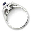 ノンブランド NON BRAND ブルーサファイア ダイヤリング プラチナシルバー Pt900 サファイア ダイヤモンド リング 指輪 青 8.5号