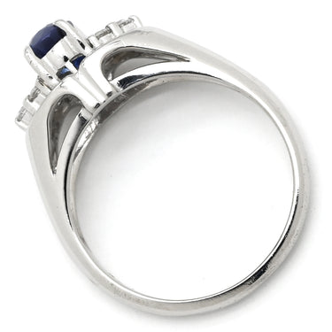 ノンブランド NON BRAND ブルーサファイア ダイヤリング プラチナシルバー Pt900 サファイア ダイヤモンド リング 指輪 青 8.5号