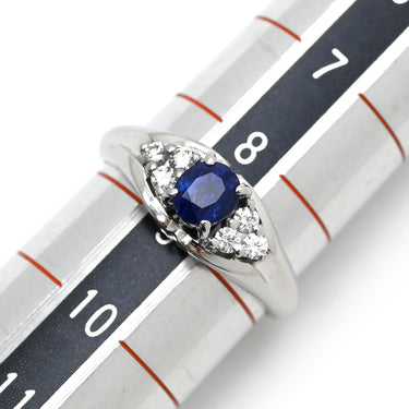 ノンブランド NON BRAND ブルーサファイア ダイヤリング プラチナシルバー Pt900 サファイア ダイヤモンド リング 指輪 青 8.5号