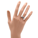 ノンブランド NON BRAND ブルーサファイア ダイヤリング プラチナシルバー Pt900 サファイア ダイヤモンド リング 指輪 青 8.5号