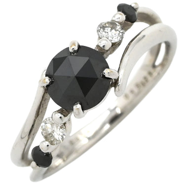 ノンブランド NON BRAND ブラックダイヤリング ホワイトゴールド K18WG ブラックダイヤモンド ダイヤモンド リング 指輪 黒 18K 750 9号