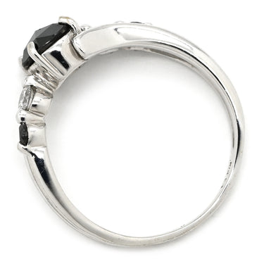 ノンブランド NON BRAND ブラックダイヤリング ホワイトゴールド K18WG ブラックダイヤモンド ダイヤモンド リング 指輪 黒 18K 750 9号