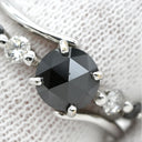 ノンブランド NON BRAND ブラックダイヤリング ホワイトゴールド K18WG ブラックダイヤモンド ダイヤモンド リング 指輪 黒 18K 750 9号