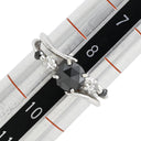 ノンブランド NON BRAND ブラックダイヤリング ホワイトゴールド K18WG ブラックダイヤモンド ダイヤモンド リング 指輪 黒 18K 750 9号