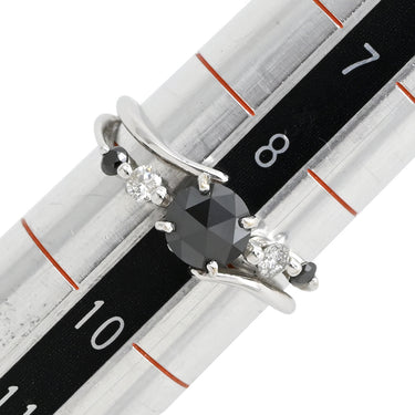 ノンブランド NON BRAND ブラックダイヤリング ホワイトゴールド K18WG ブラックダイヤモンド ダイヤモンド リング 指輪 黒 18K 750 9号