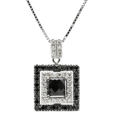 ノンブランド NON BRAND ダイヤペンダント ホワイトゴールド K18WG ダイヤモンド 色石 ネックレス 750 18K