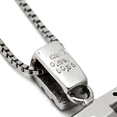 ノンブランド NON BRAND ダイヤペンダント ホワイトゴールド K18WG ダイヤモンド 色石 ネックレス 750 18K