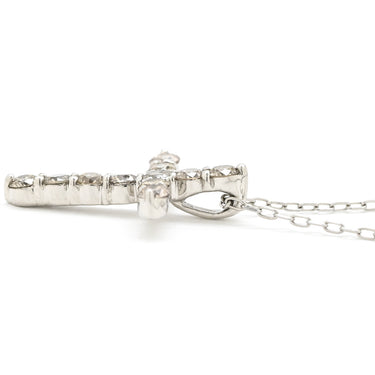 ノンブランド NON BRAND プラチナシルバー Pt900 Pt850 ダイヤモンド ネックレス Pt900×Pt850 コンビ クロス ダイヤ ペンダント プラチナム パヴェダイヤ