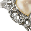 ノンブランド NON BRAND アコヤパール ダイヤリング プラチナシルバー Pt900 パール ダイヤモンド リング 指輪 1粒 1P 14号