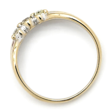 ノンブランド NON BRAND ダイヤリング ホワイトゴールド K10WG ダイヤモンド リング 指輪 3P 3粒 5号