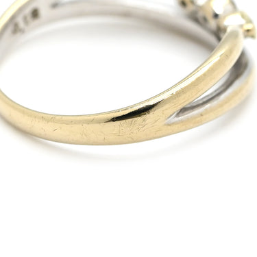 ノンブランド NON BRAND ダイヤリング ホワイトゴールド K10WG ダイヤモンド リング 指輪 3P 3粒 5号