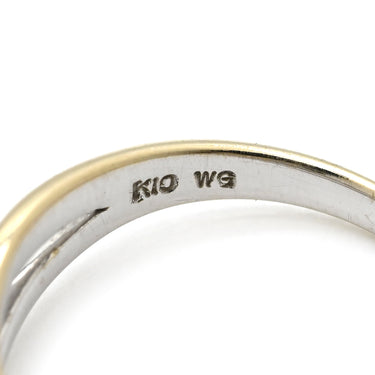 ノンブランド NON BRAND ダイヤリング ホワイトゴールド K10WG ダイヤモンド リング 指輪 3P 3粒 5号