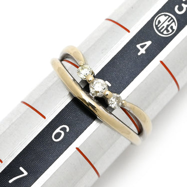 ノンブランド NON BRAND ダイヤリング ホワイトゴールド K10WG ダイヤモンド リング 指輪 3P 3粒 5号